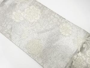 アンティーク　流水に華紋・鳳凰模様織り出し袋帯（着用可）